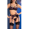 Chilirose Ensemble Virginia 4 Pièces Noir et Rose
